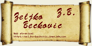 Željko Bećković vizit kartica